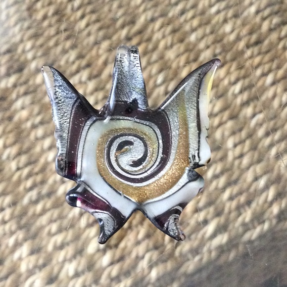 artisan hand crafted Jewelry - Brand new butterfly pendant artisan Murano glass